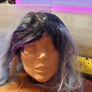 NEW TAG ! Women Long Wig 20 Inch Curly Wavy Colorfulmix